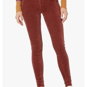 AG Jeans Red The Farrah Skinny Ankle Corduroy Women's Size 27 New Without Tags!